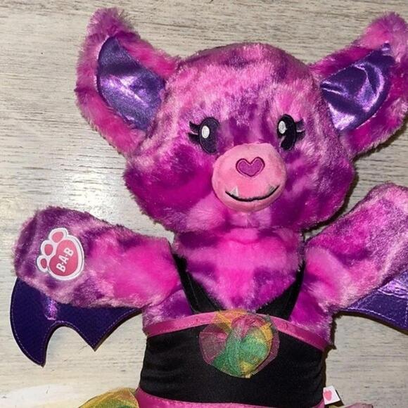 EUC Build a Bear Midnight Shimmer Purple Halloween Vampire Bat Plush w/ Outfit - Picture 2 of 7